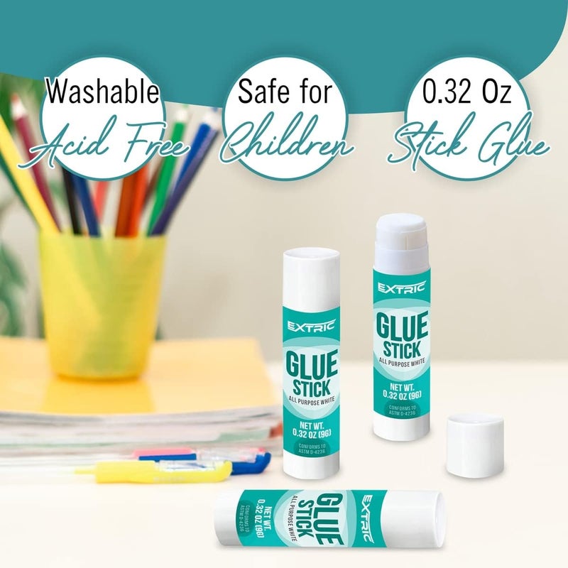 EXTRIC Glue Sticks Bulk Classroom, White Glue Sticks for Kids 24 Count, 0.32 Ounce, Washable All Purpose, for Kids, School and Home - Image 2